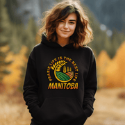 This Canada Sweater is more than just a comfortable and cozy piece of clothing, it's a tribute to the beautiful province of Manitoba. With a farmers field graphic featuring wheat and the saying Prairie Life Is The Best Life-Manitoba, this hoodie is a celebration of the abundant natural resources that make Manitoba such a special place.