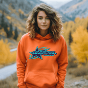 Introducing the perfect addition to your wardrobe - a trendy gender-neutral hoodie with a shooting star graphic and the words "Winnipeg, Manitoba Canada" emblazoned on it. 