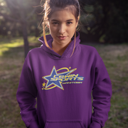 Our trendy Shooting Star graphic hoodie proudly displays the words "Winnipeg, Manitoba Canada" on the front, making it the perfect way to show off your love for Canada while staying cozy and warm.