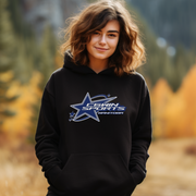 Our gender-neutral hoodie showcases a stunning shooting star graphic and the words "Winnipeg, Manitoba, Canada" emblazoned on it. This custom hoodie is made for those who want to look stylish and feel comfortable at the same time.