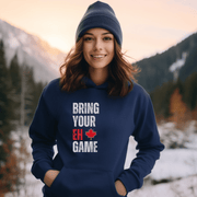 Introducing the ultimate hockey hoodie for anyone who wants to bring their EH game to the rink! Whether you're a seasoned veteran or a newbie to the sport, this funny hockey hoodie is the perfect addition to your wardrobe. Made from soft and comfortable material, this hockey hoodie is perfect for keeping you warm during those chilly games. And with the hilarious "Bring Your EH Game" slogan emblazoned across the front, you'll be sure to get a few chuckles from your teammates.