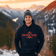 This hoodie is the perfect addition to your game day wardrobe. Not only is it stylish, but it also provides ultimate comfort for those long hours spent on the ice. This funny hockey hoodie is a must-have for any player who wants to show off their Canadian pride. Featuring a bold red and white color scheme and the clever pun "The EH Team," this hoodie is sure to catch the attention of your teammates and opponents alike.