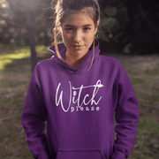This gender neutral hoodie is sure to make you the talk of the town. The "Witch Please" message emblazoned on the front, accompanied by a witches broom, is perfect for those who want to show off their witchy side in style.