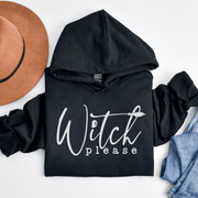 This gender neutral hoodie is sure to make you the talk of the town. The "Witch Please" message emblazoned on the front, accompanied by a witches broom, is perfect for those who want to show off their witchy side in style.