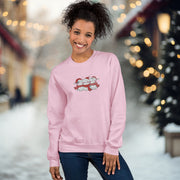 Introducing the purrfect addition to your winter wardrobe - our gender neutral sweatshirt featuring adorable embroidered Christmas cats! 