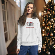 Our gender-neutral Meowy Catmas sweatshirt is the ultimate combination of cute and cozy - just like your feline friends. With adorable embroidered Christmas cats tangled up in festive Christmas lights, this sweatshirt is sure to bring a smile to anyone's face. 