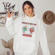 Slip into this cozy gender-neutral hoodie and feel the warmth of the cute cartoon cups of hot chocolate on your chest. It's like wearing a hug, but better because you won't overheat. 