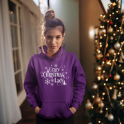 Looking for the perfect hoodie to wear while decking the halls and spreading holiday cheer? Look no further than our Crazy Christmas Lady hoodie!