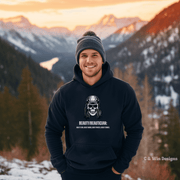 This hoodie is the ultimate combination of spooky and sporty - with its skeleton face design complete with hockey hair and helmet, you'll be the coolest (or should we say, spookiest?) player on the ice. 