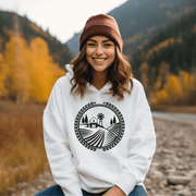 This cozy hoodie features a stunning graphic of a farmers field, showcasing the beauty of Manitoba's landscape.
