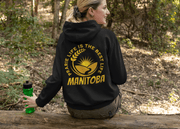 This gender neutral hoodie features a stunning graphic of a farmer's field with golden wheat and a breathtaking prairie sunset. The saying "Prairie Life Is The Best Life-Manitoba" is proudly displayed, representing the love and appreciation for the simple yet fulfilling life in this wonderful province. 