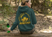 This gender neutral hoodie features a stunning graphic of a farmer's field with golden wheat and a breathtaking prairie sunset. The saying "Prairie Life Is The Best Life-Manitoba" is proudly displayed, representing the love and appreciation for the simple yet fulfilling life in this wonderful province. 