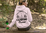 Introducing our versatile and stylish gender-neutral hoodie, perfect for any camping enthusiast! The back features a beautiful nature scene, reminding you of the great outdoors, while the saying "Camping Crew-Fire, Friends, Fun" adds a touch of humor and camaraderie to your adventures. The front simply states "Camping Crew," making it clear that you're part of a like-minded community. 