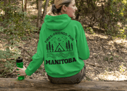 Introducing the perfect hoodie for all your outdoor adventures - The Manitoba-Fires, Friends, Fun Hoodie! This ultra-comfy hoodie features a unique camping theme on the back that is sure to inspire you to explore the great outdoors. 