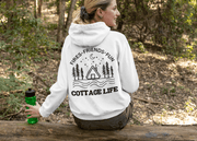 Introducing our new gender-neutral hoodie with a camping theme and a cozy cottage design that reads "Cottage Life." Perfect for those who love to spend their days in the great outdoors, this hoodie is made from a high-quality blend of cotton and polyester that is soft and comfortable to wear all day long