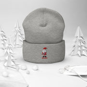 Introducing the perfect accessory for your holiday wardrobe – the gender neutral beanie with a cute Santa holding a Stanley water bottle and wearing a belt bag with the saying #SLEIGH!