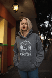 Introducing the perfect hoodie for all your outdoor adventures! This gender-neutral hoodie with a camping theme and Manitoba on it is the ultimate companion for all your camping trips. The hoodie is made from high-quality materials that are perfect for the outdoors, keeping you comfortable and warm in all weather conditions. 