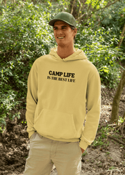 Introducing our gender neutral hoodie with the fun and adventurous slogan "Camp Life Is The Best Life". Made from high-quality materials for ultimate comfort, this hoodie is perfect for outdoor activities or just lounging around. The design is simple yet trendy, making it a versatile addition to any wardrobe. 