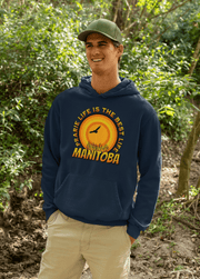 Introducing the perfect addition to your wardrobe - our Prairie Life Is The Best Life hoodie! This gender neutral hoodie features a stunning Prairie sunset with wheat, capturing the essence of the beautiful Canadian outdoors.
