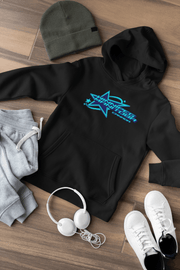 Introducing the perfect addition to your wardrobe - a trendy gender-neutral hoodie with a shooting star graphic and the words "Winnipeg, Manitoba Canada" emblazoned on it. 