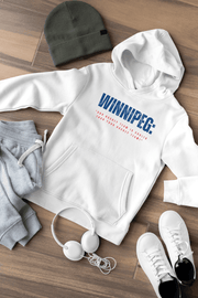 Introducing the coolest hoodie in town - our Winnipeg graphic hockey hoodie! With the hockey season in full swing, you'll want to show off your love for our team in style. Our hoodie features the slogan "Our Hockey Team is Cooler Than Your Hockey Team" in bold, eye-catching letters that are sure to make everyone around you jealous. 
