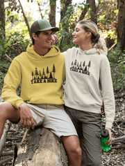Introducing our gender-neutral hoodie featuring a stunning forest scene and the motivational slogan "Take A Hike". This cozy and stylish hoodie is perfect for any adventure seeker, whether hitting the trails for a day hike or embarking on a longer journey. 