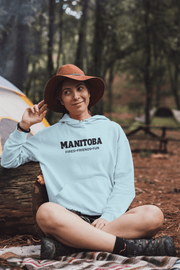 Introducing the perfect hoodie for all your outdoor adventures - The Manitoba-Fires, Friends, Fun Hoodie! This ultra-comfy hoodie features a unique camping theme on the back that is sure to inspire you to explore the great outdoors. The front of the hoodie boasts the words "Manitoba-Fires, Friends, Fun" in bold letters, reminding you of the joy of camping with your loved ones.