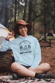 Introducing the perfect addition to your outdoor wardrobe - the gender neutral Cottage Life hoodie featuring a stunning nature scene! This hoodie is perfect for anyone who loves spending time in the great outdoors and wants to look stylish while doing so.