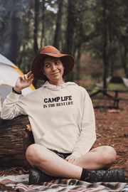 Introducing our gender neutral hoodie with the fun and adventurous slogan "Camp Life Is The Best Life". Made from high-quality materials for ultimate comfort, this hoodie is perfect for outdoor activities or just lounging around. The design is simple yet trendy, making it a versatile addition to any wardrobe. 