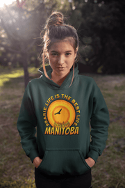 Introducing the perfect addition to your wardrobe - our Prairie Life Is The Best Life hoodie! This gender neutral hoodie features a stunning Prairie sunset with wheat, capturing the essence of the beautiful Canadian outdoors.