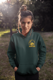 This gender neutral hoodie features a stunning graphic of a farmer's field with golden wheat and a breathtaking prairie sunset. The saying "Prairie Life Is The Best Life-Manitoba" is proudly displayed, representing the love and appreciation for the simple yet fulfilling life in this wonderful province. 
