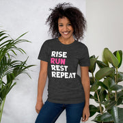 C & Win Sports Rise, Run, Rest, Repeat T-Shirt Dark Grey Heather / XS - C & Win Sports