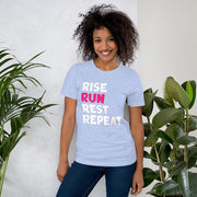C & Win Sports Rise, Run, Rest, Repeat T-Shirt Heather Blue / S - C & Win Sports