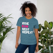 C & Win Sports Rise, Run, Rest, Repeat T-Shirt Heather Deep Teal / S - C & Win Sports