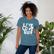 C & Win Sports Live Love Run T-Shirt Heather Deep Teal / S - C & Win Sports
