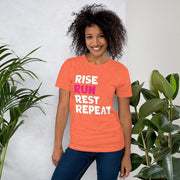 C & Win Sports Rise, Run, Rest, Repeat T-Shirt Heather Orange / S - C & Win Sports