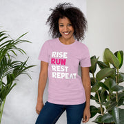 C & Win Sports Rise, Run, Rest, Repeat T-Shirt Heather Prism Lilac / XS - C & Win Sports