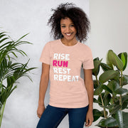 C & Win Sports Rise, Run, Rest, Repeat T-Shirt Heather Prism Peach / XS - C & Win Sports
