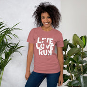C & Win Sports Live Love Run T-Shirt Mauve / S - C & Win Sports