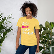 C & Win Sports Rise, Run, Rest, Repeat T-Shirt Yellow / S - C & Win Sports