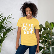 C & Win Sports Live Love Run T-Shirt Yellow / S - C & Win Sports